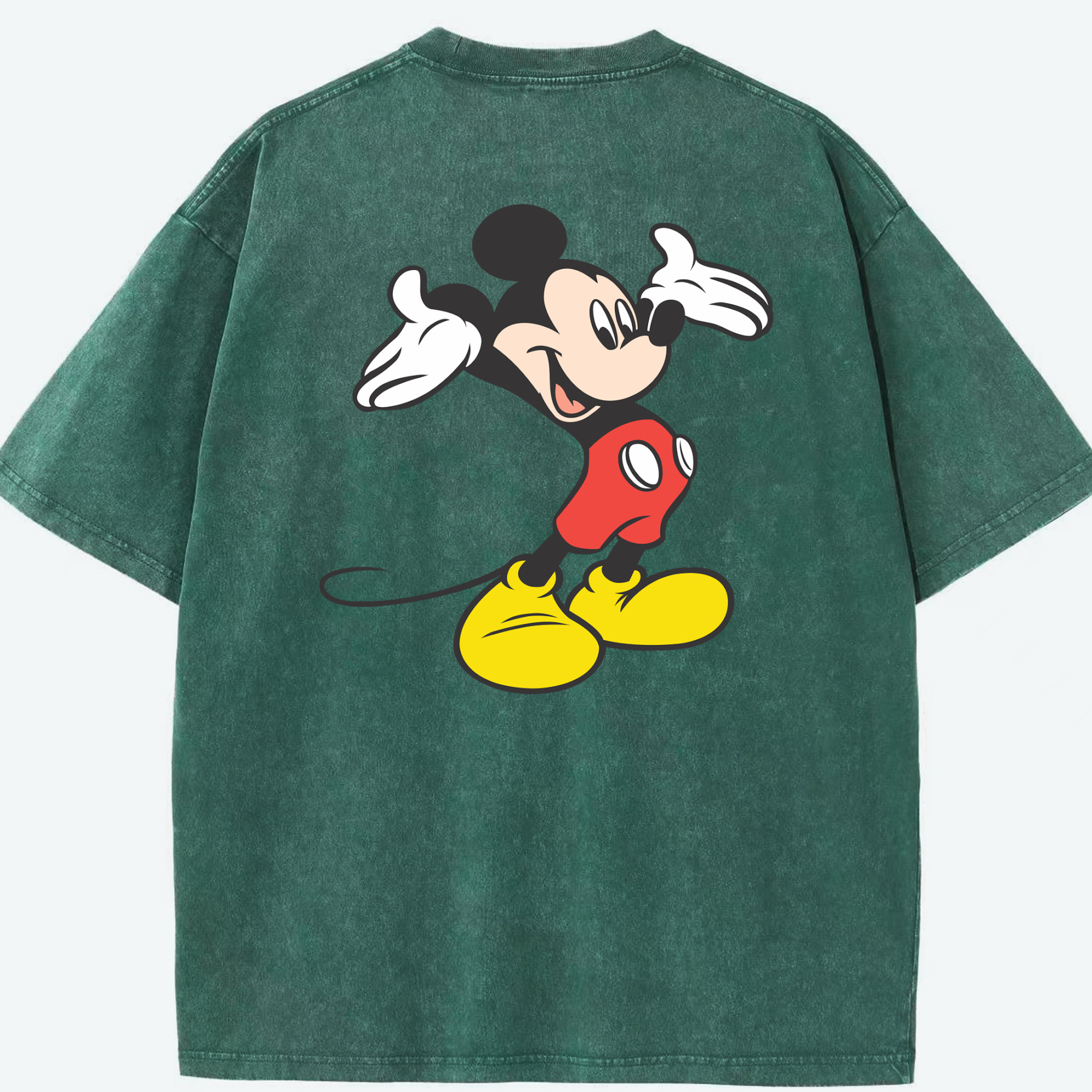 （画像用） ミッキーマウス Mickey Mouse 綿100% ヴィンテージ風 半袖Tシャツ（背面プリント）